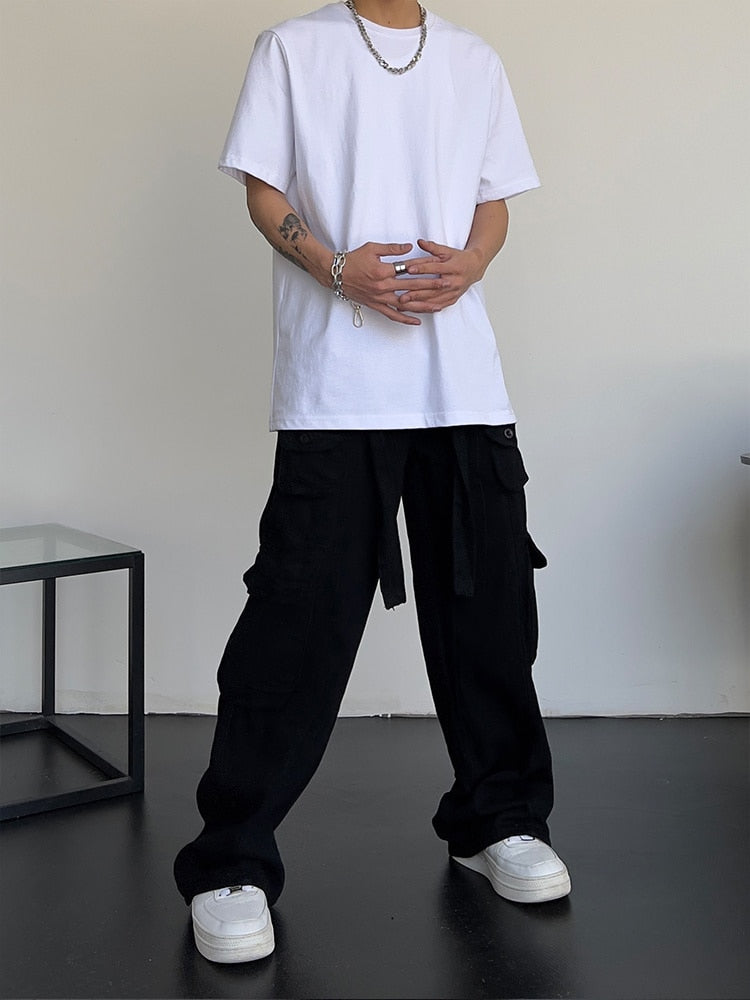 High Street Retro Casual Large Pocket Overalls Cargo Pants