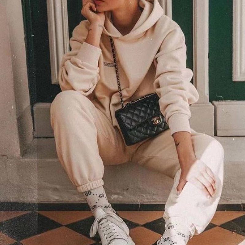 Hooded Sweatshirts For Women Two Piece Set - Azahshopping