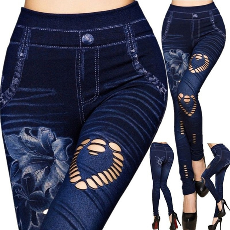 High Waist Skinny Jeggings Pants - Azahshopping