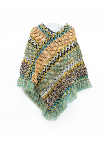 Imitation Cashmere Women Scarf Winter Plaid Tassel High Quality Pullover Poncho