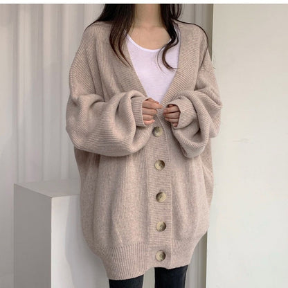 Knitted Loose Sleeve Cardigan for Women