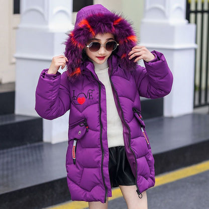 Hooded Winter Padded Jacket For Girls