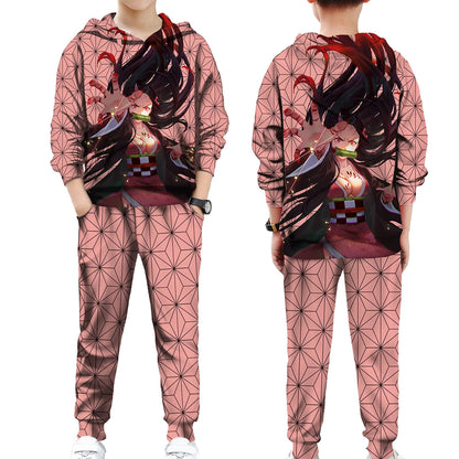 Printed Hoodie Tracksuit Set