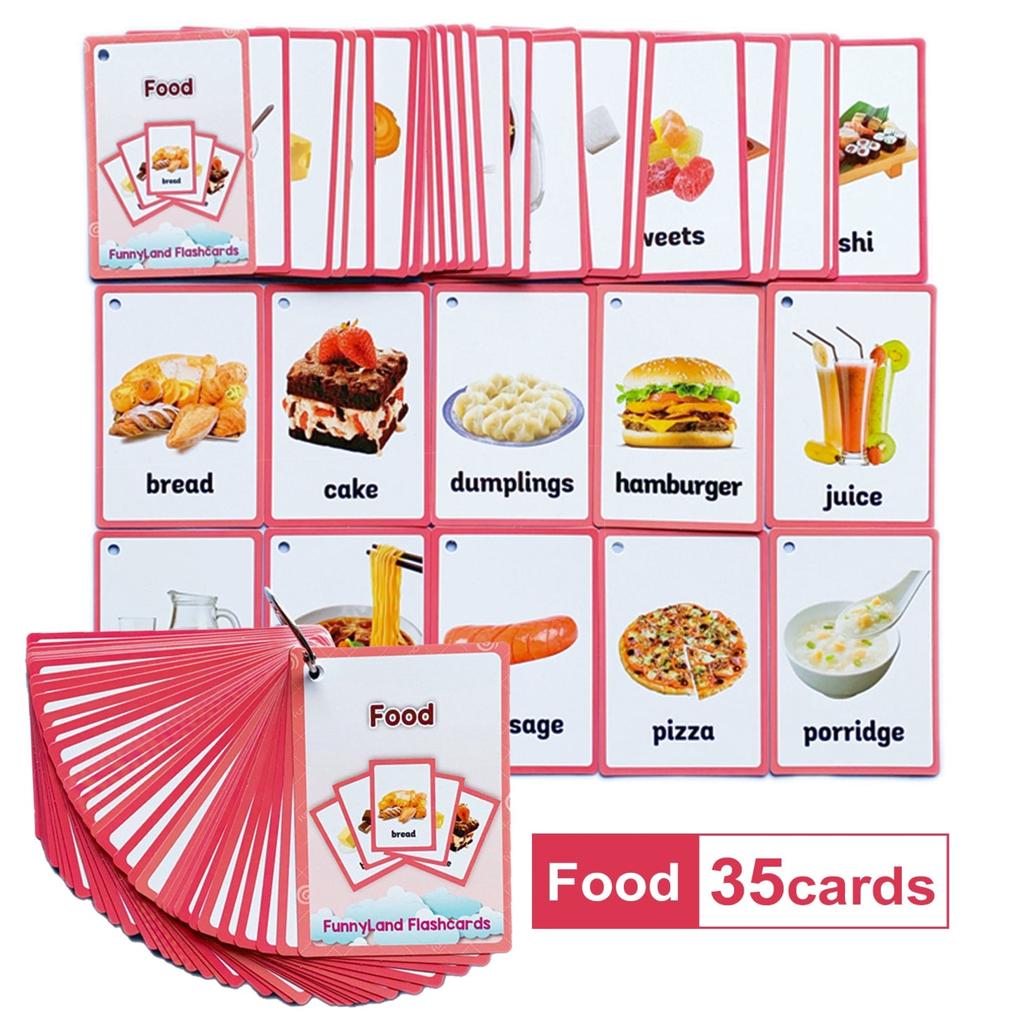 Kids Montessori Baby Learn English Word Card Flashcards Cognitive Educational Toys