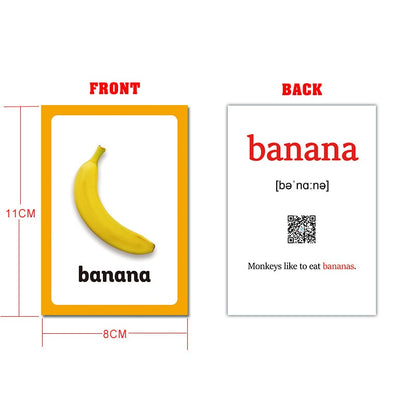 Kids Montessori Baby Learn English Word Card Flashcards Cognitive Educational Toys