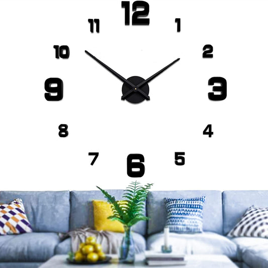 Wall Decorative Sticker Watches 60-130cm Frameless For Home Office Living Room - Wall Clocks