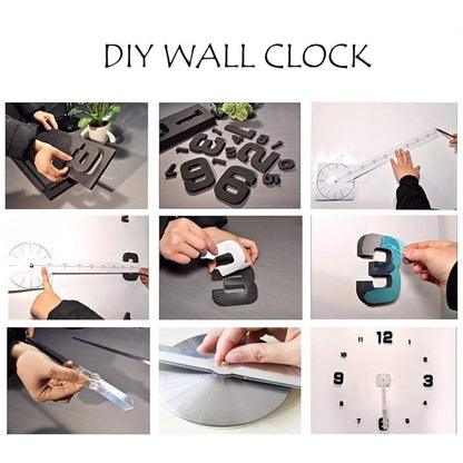 Wall Decorative Sticker Watches 60-130cm Frameless For Home Office Living Room - Wall Clocks