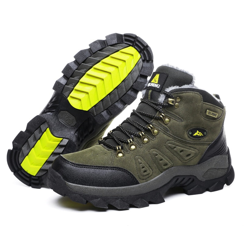 Fur Non Slip Winter Hiking Boots for Men