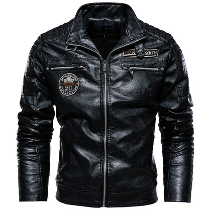 Men Faux Leather Winter Jacket