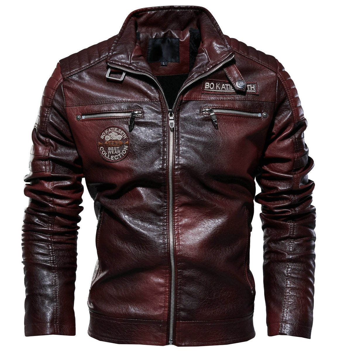 Men Faux Leather Winter Jacket