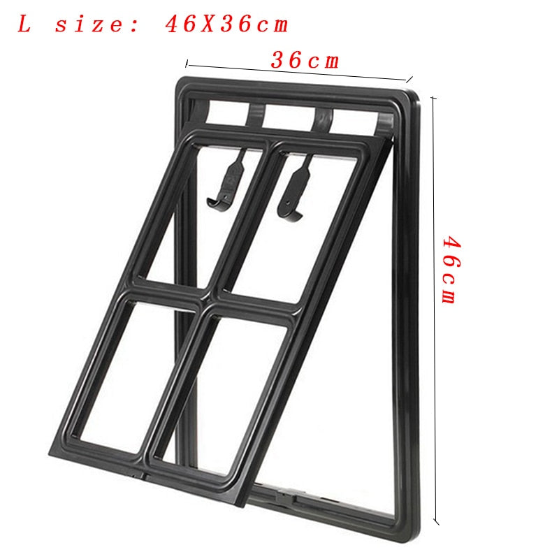 Lockable Plastic Pet Dog Cat Kitty Door for Screen