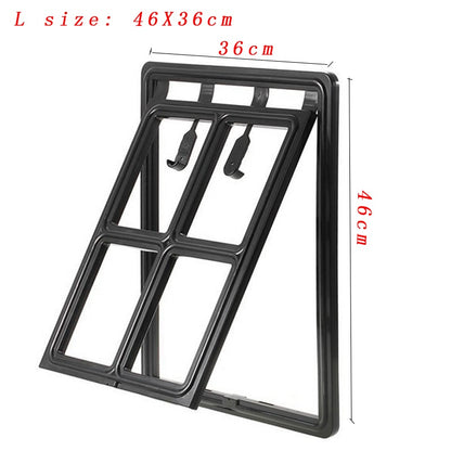 Lockable Plastic Pet Dog Cat Kitty Door for Screen