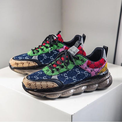 Luxury Designer Men’s Platform Sneakers – Chunky & Colorful