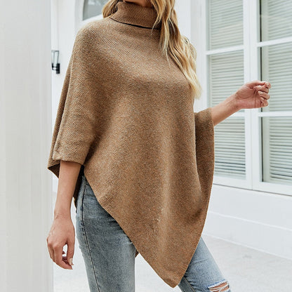 One Size Shawl Cloak Turtleneck for Women