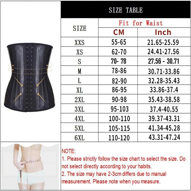 Latex Waist Trainer Corset Belly Slim Belt Body