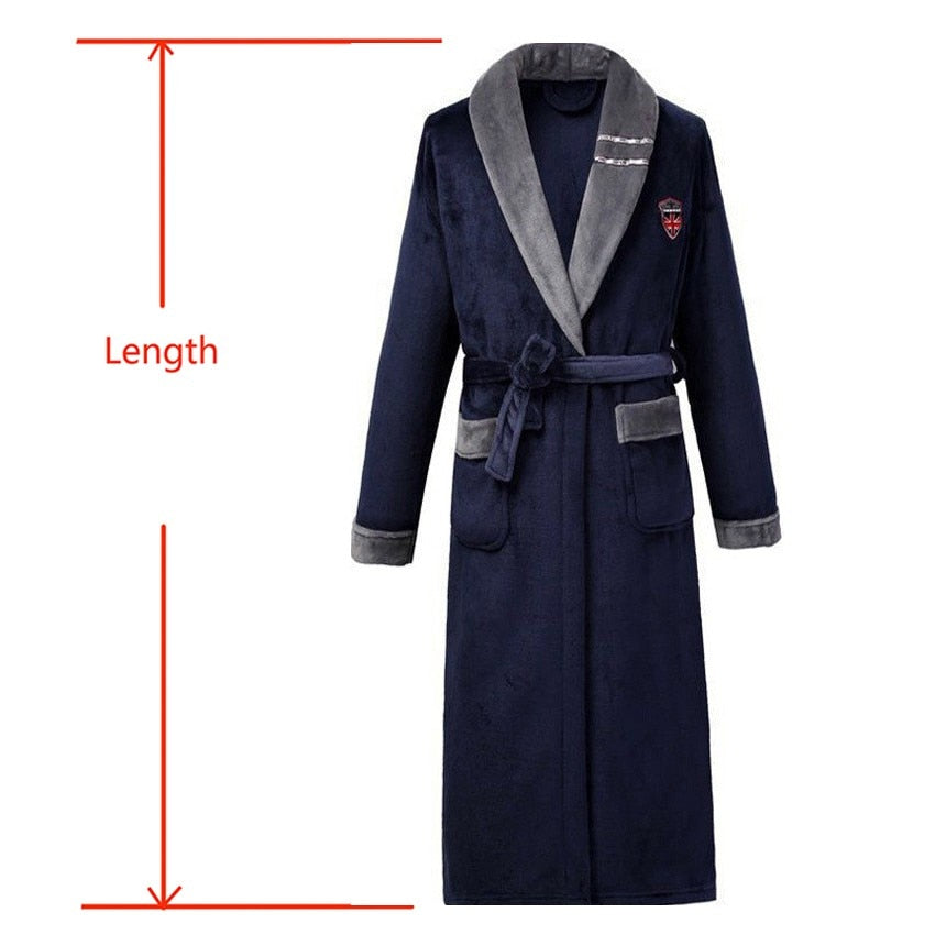 Winter Flannel Long Robe Thick Warm Sleepwear