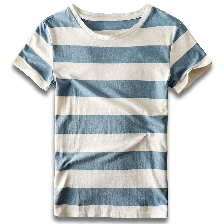 Men Striped T-shirt Stripes Top Tees