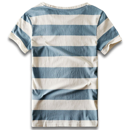 Men Striped T-shirt Stripes Top Tees