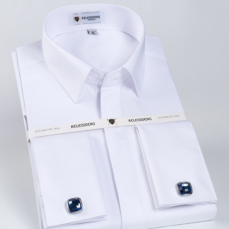 Long-sleeve Formal Business Standard-fit White Shirts (cufflinks Included) - Shirts