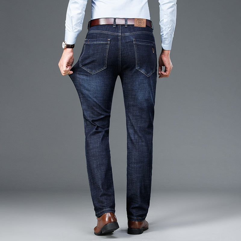 High Waist Relaxed Fit Flex Denim Jean for Men