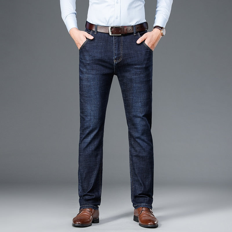 High Waist Relaxed Fit Flex Denim Jean for Men