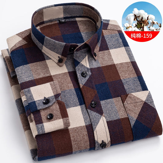 Winter Flannel Plaid Warm Long Sleeve Shirt