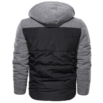 Patchwork Hooded Warm Winter Coat Thick Comfortable And Fashionable