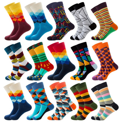 Mens Happy Colorful Striped Socks