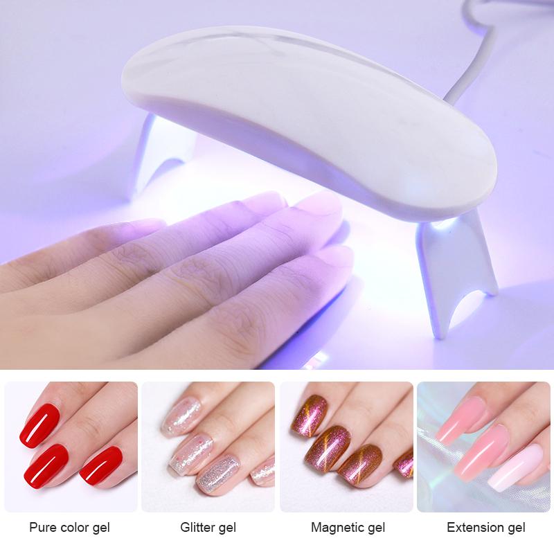 Mini 6w Nail Dryer Led Uv Lamp Micro Usb Gel Varnish Curing Machine