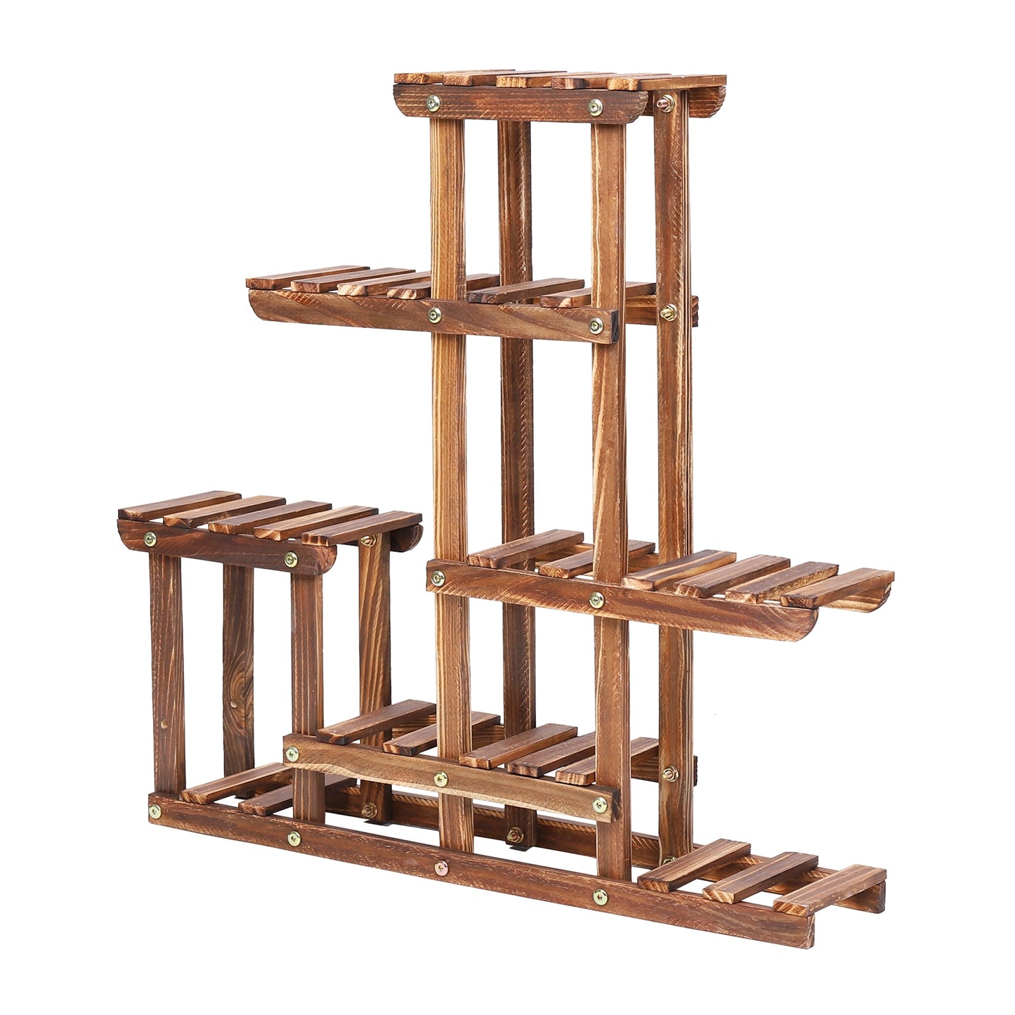 Multi-tiered Plant Stand 6 Tiers Pine Wood Succulent Pots - Plant Shelves