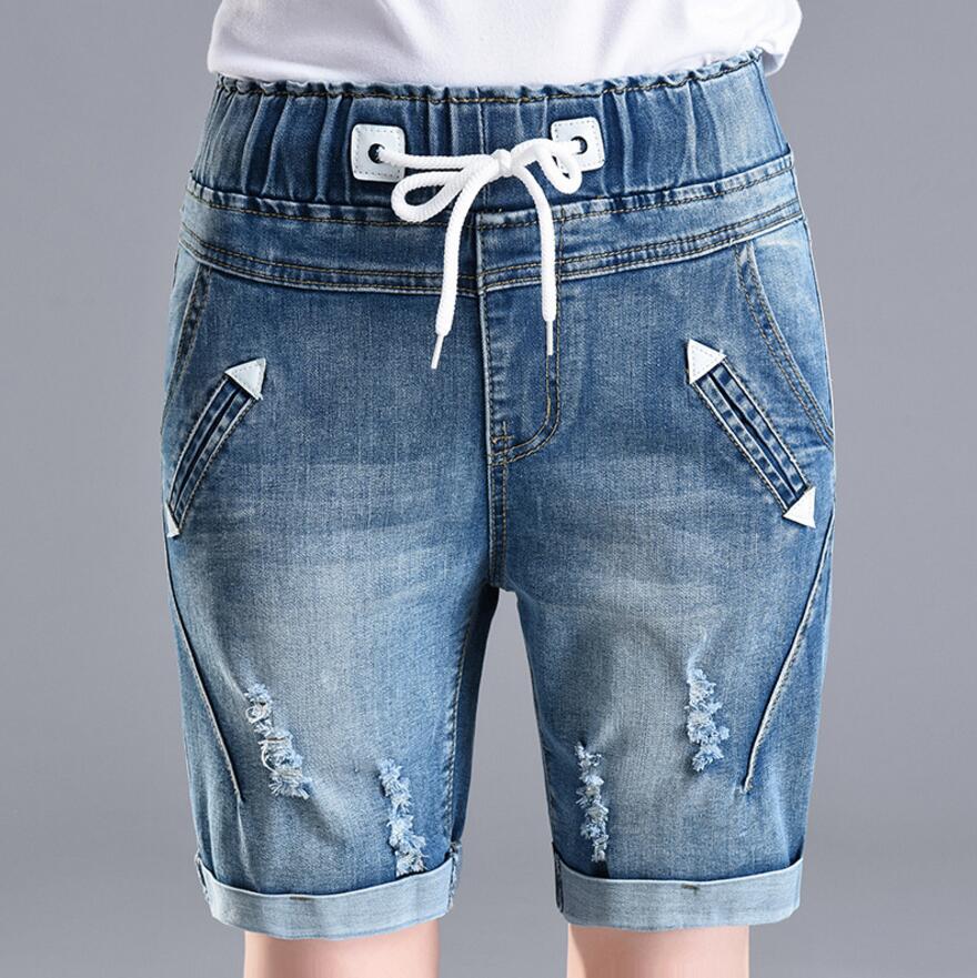 Summer Knee Length Denim Shorts - Jeans - Azahshopping