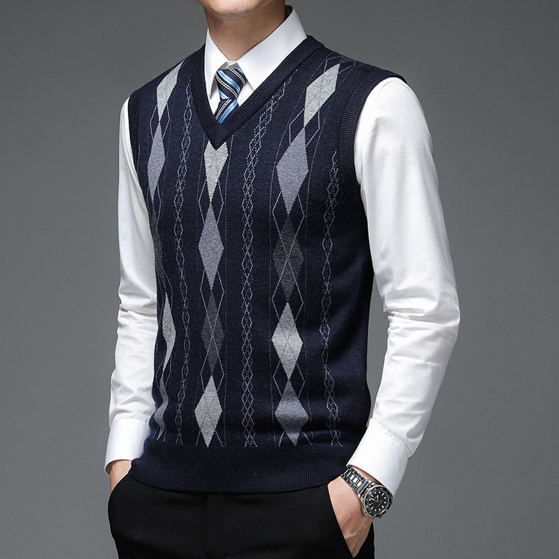 Pullover Sweater V Neck Knit Vest