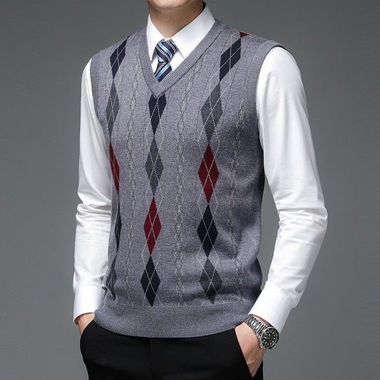 Pullover Sweater V Neck Knit Vest