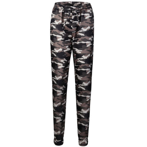 Stretchy Waistband Convergent Trousers Fashion Plus Size Camouflage Stylish Skinny Army Green Jeans
