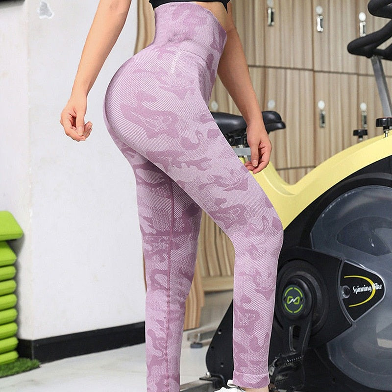 High Waist Yoga Pants Leopard Print Workout Sports Trousers Running Fitness Gym
