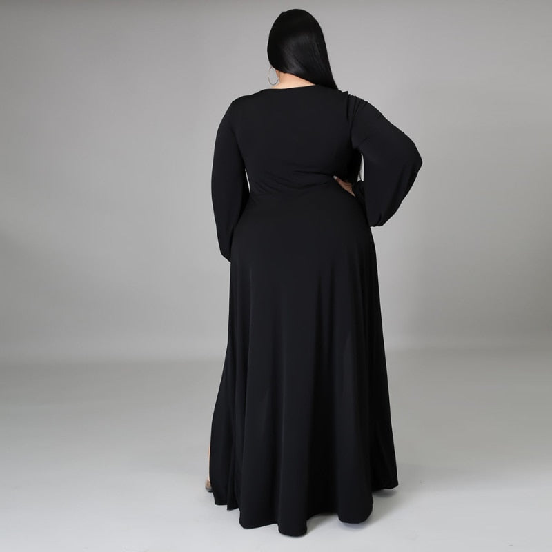 Elegant Luxury Plus Size Women Clothing V Neck
