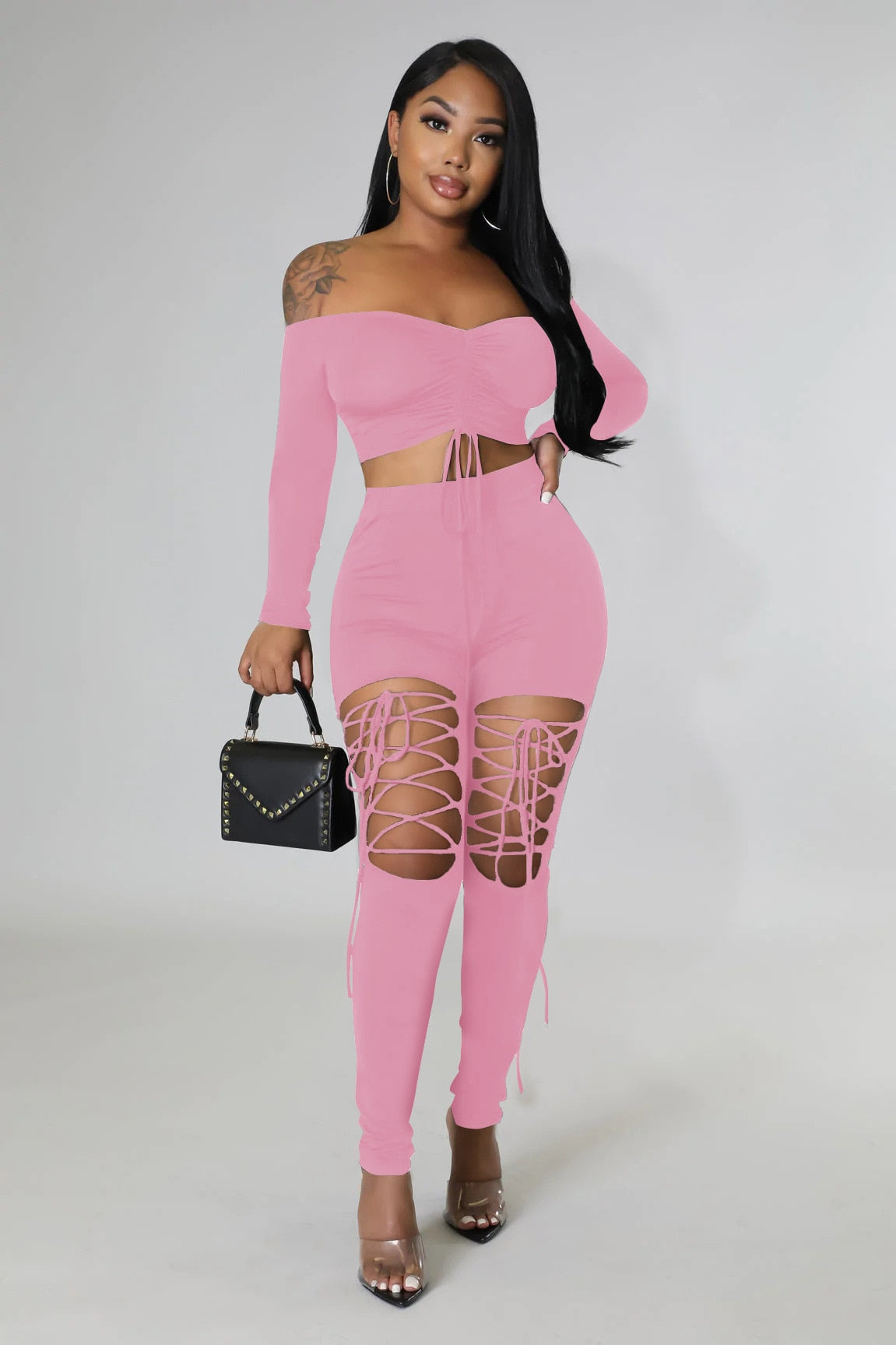 Off Shoulder 2 Piece Set for Women