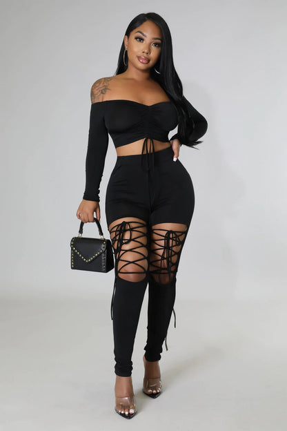 Off Shoulder 2 Piece Set for Women