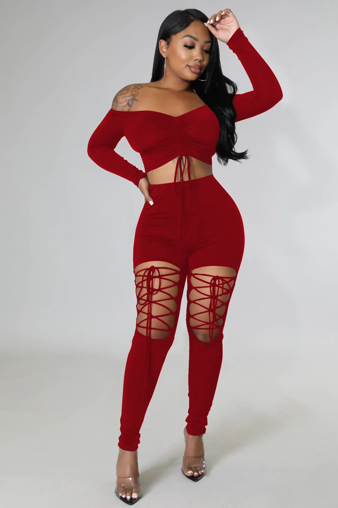 Off Shoulder 2 Piece Set for Women