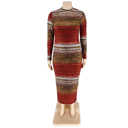 Patchwork Maxi Dress for Women - Azahshopping