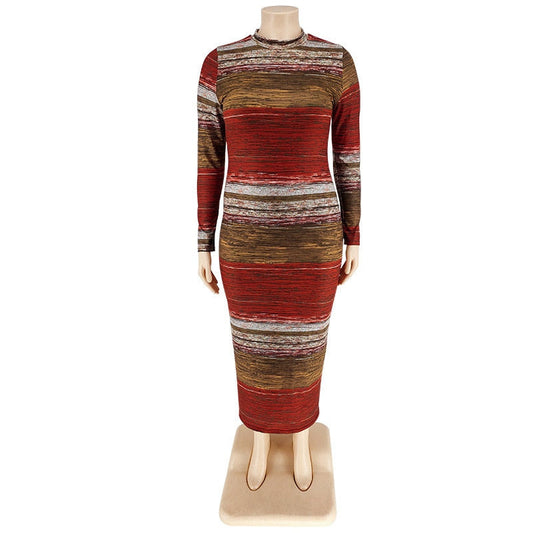 Patchwork Maxi Dress for Women - Azahshopping