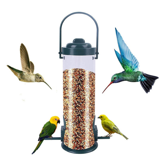 Pet Bird Feeder Food Dispenser Outdoor Hanging Multiple Holes Bird Feeder Small Bird