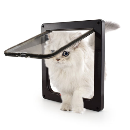 Pet Door 4 Way Lockable Dog Cat Kitten Door Security Flap Door ABS Plastic S/M/L Animal Small Pet Cat Dog Gate Door Pet Supplies|Cat Crates &amp; Cages|