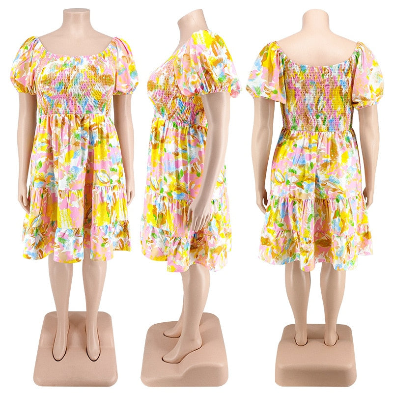 Sexy One shoulder Print Ladies Dress Oversized
