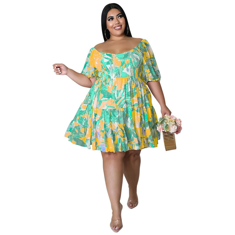 Sexy One shoulder Print Ladies Dress Oversized