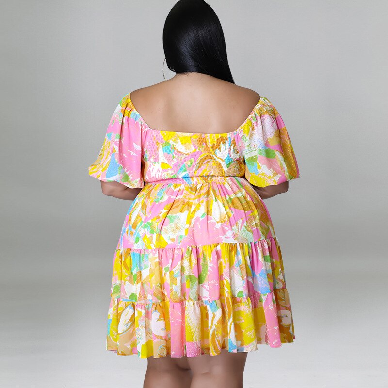 Sexy One shoulder Print Ladies Dress Oversized