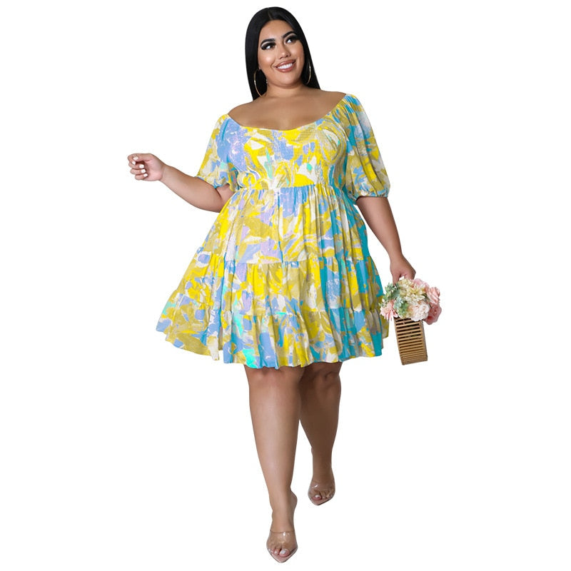Sexy One shoulder Print Ladies Dress Oversized