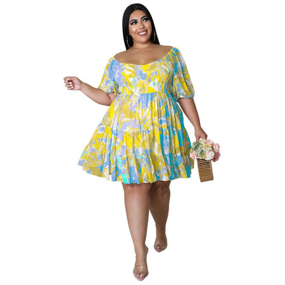Sexy One shoulder Print Ladies Dress Oversized
