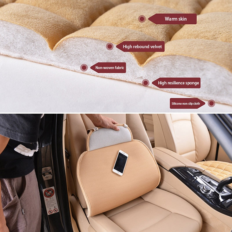 Plush Car Seat Cover Set Universal