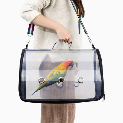 Portable Bird Carrier Parrot Backpack Bag With Perch For Small Animals